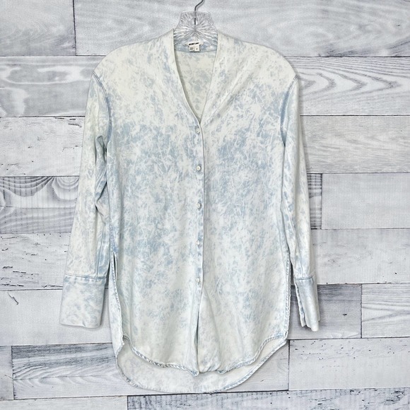 Helmut Lang Tops - Helmut Lang Acid Wash Chambray Button Down Shirt